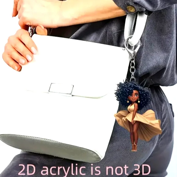 Brown Sugar Lady 2D Acrylic Keychain Charm - Picture 4 of 9